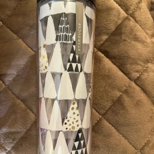 Starbucks Triangular Pattern Tumbler with Black, White, and Gold A-30